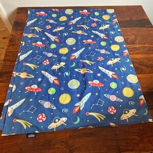 Wildkin Olive Kids Space Rocket UFO Planets Blue Nap Pillowcase Envelope